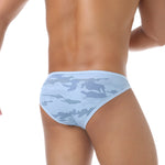 3 Pack Men's Ultra-Thin Camo U-Pouch High-Rise Mesh Breathable Bikinis