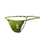 4 Pack Men's Low Rise Sexy Letter Embroidery Lace-Up Thongs