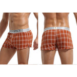 2 Pack Men's Thin & Breathable for Home & Sleep Plaid Boxers