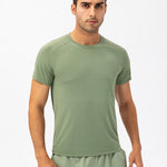 Men's Comfortable Round Collar Breathable Fitness Short Sleeve