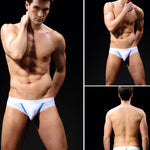 3 Pack Men's Breathable Separate Pouch Low-Rise Briefs with Openable Front Pouch
