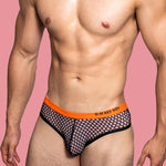 3 Pack Men's Low-Waist Sexy Big Mesh Breathable Transparent Sports Briefs