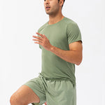 Men's Comfortable Round Collar Breathable Fitness Short Sleeve