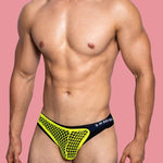 2 Pack Men's Low Waist Sexy Mesh Breathable Sports Transparent Briefs