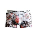 3 Pack Men's Ice Silk Mesh Breathable Printed Odor-Control Trunks
