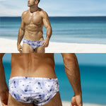 Men's Low-Rise Stylish Print Swim Briefs