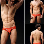 3 Pack Men's Breathable Separate Pouch Low-Rise Briefs with Openable Front Pouch