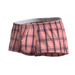 2 Pack Men's Cotton Plaid Boxers with 3D U-Pouch and Button Fly