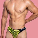 2 Pack Men's Low Waist Sexy Mesh Breathable Sports Transparent Briefs