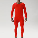 Men's Soft Seamless Thermal Sets With Fly