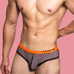 3 Pack Men's Low-Waist Sexy Big Mesh Breathable Transparent Sports Briefs