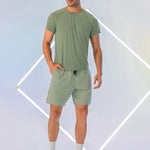 Men's Comfortable Round Collar Breathable Fitness Short Sleeve