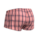 2 Pack Men's Cotton Plaid Boxers with 3D U-Pouch and Button Fly