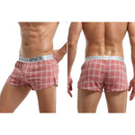 2 Pack Men's Thin & Breathable for Home & Sleep Plaid Boxers