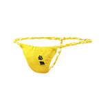 4 Pack Men's Low Rise Sexy Letter Embroidery Lace-Up Thongs