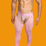 Men's Low-Waist Sexy Hollow Silk-Smooth Semi-Transparent Thermal Pants
