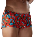 2 Pack Men's Banana Print Cotton Lounge Shorts with Button Fly