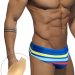 Men's Moisture-Wicking Sexy Striped Color Swim Briefs