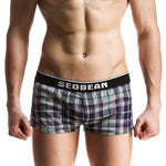 2 Pack Men's Trendy Plaid Design Zero-Irritation Cooling Airflow Supportive Boxers Shorts