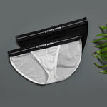 2 Pack Men’s Sexy Striped Mesh Briefs