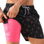Men's Quick-Dry Digital Print Double-Layer Board Shorts