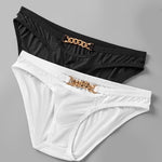 2 Pack Men's U-Pouch Design Metal-Clasp Thin Briefs