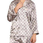 Men's Print Sleepwear Silk Satin Pajamas Set