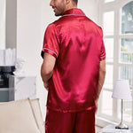 Men's Button Down Satin Pajama Set