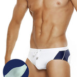 Men's Seamless Comfort Color-Blocked Quick-Dry Swim Briefs
