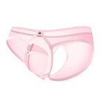Men's Solid Color Detachable Front Pouch & Back Slit Briefs