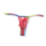 3-pack Men's Sexy Rainbow Transparent Convex Pouch Breathable Thong