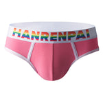 4 Pack Men's Rainbow Letter Belt Briefs