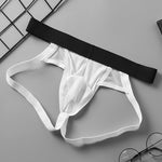 2 Pack Men's Low-Rise Ice Silk Breathable Mesh Jockstrap