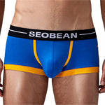 2 Pack Men's Stretch Cotton Breathable Colourway Contrast Trunks