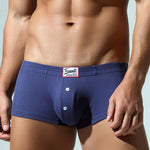 2 Pack Men's Soft Solid Color Simple Comfortable Breathable Trunks