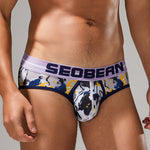 2 Pack Men's Stylish Prints Skin-Friendly & Stretch Fit Briefs