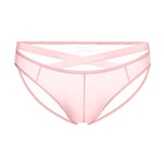 2 Pack Men's Sheer Ultra-Thin Silky Bikini with Cross Waistband