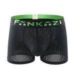 3 Pack Men's Striped U-Pouch Low-Rise Breathable Slim-Fit Trunks