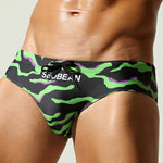 Men's Breathable Tiger Print Beach Vacation Swim Briefs