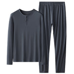 60S Modal Men's Solid Color Pajama Set | Comfortable Casual Wear for All Seasons