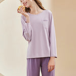 Comfortable Modal Cotton Long Sleeve Couple Pajama Set