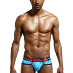 2 Pack Men's Sexy Star Print Low-Rise Breathable Comfort Trendy Briefs & Jockstrap