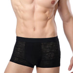 2-pack Men's Ice Silk Breathable Printed Hollow Boxer Briefs
