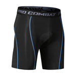2 Pack Men's Moisture-Wicking Mesh Breathable Shock-Absorbing Riding Activewear Tights
