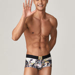 2 Pack Men's Bold Prints Comfy Waistband Stretch Fit Soft Trunks