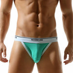 2 Pack Men's Low-Rise Solid Color Bikini with Large Pouch