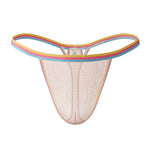 3 Pack Men's Mesh Sheer Support Pouch Strings with Cooling Comfort & Color Waistband