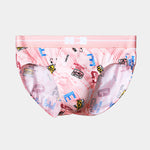 4 Pack Men's Antibacterial Cotton Breathable with Trendy Print Briefs