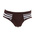 3 Pack Men's Mid-Rise Cotton Striped Briefs