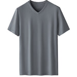 60S Double-Sided Modal Fashion V-neck Men's Solid Color Short-Sleeved T-shirt